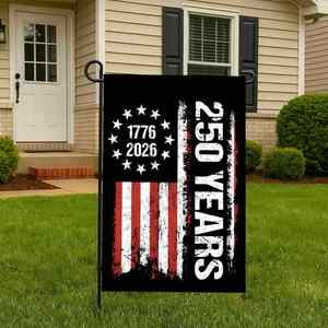 Wholesale Weather Resistant Polyester Cloth Digital Printing 12x18 Double Sided American 250th Birthday Pennant Garden <b>Flags</b> - Product Image 5