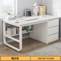Escritorio de Madera Moderno y Sencillo para Oficina en Casa o Dormitorio, Mesa de Computadora de Hierro con Cajón para Espacios Pequeños, Muebles para Uso Mayorista