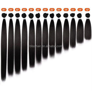 Extensions de <span class=keywords><strong>cheveux</strong></span> lisses, tissage double trame, nouées à la main, non-Remy, Yaki lisses, salon, naturelles, résistantes à la chaleur, super longues - Product Image 6