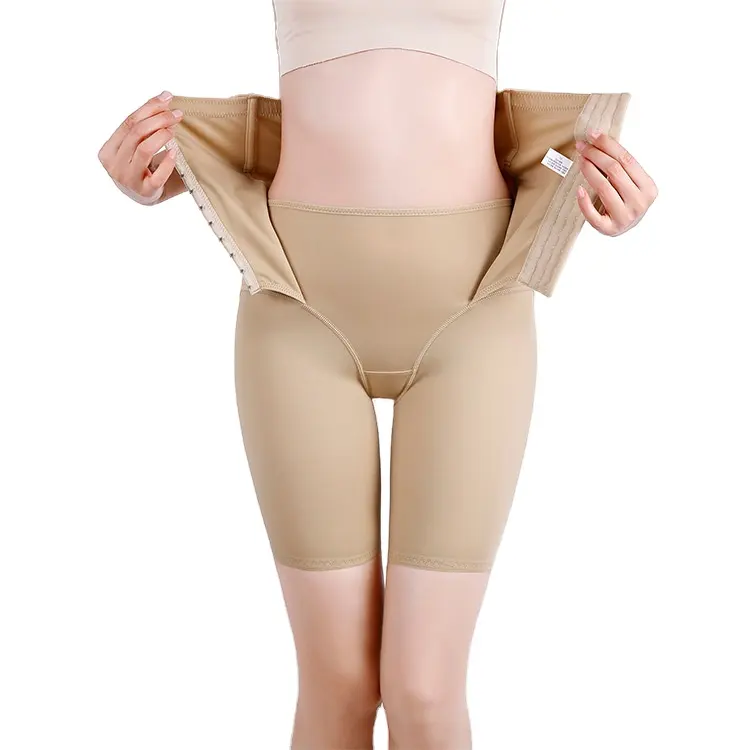 Aoyema महिलाओं उच्च कमर शेपर शॉर्ट्स उच्च लोचदार शरीर शेपर पेट नियंत्रण अंडरवियर समायोज्य सामने बटन Shapewear पैंटी
