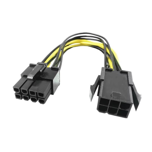 6-Pin to 8-Pin PCIE Power Adapter Secure GPU Power Converter for Graphics Card