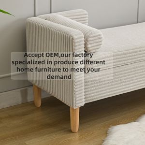 Fauteuil ottoman moderne en tissu capitonné, sans stress, pour salon, chambre à coucher, usage domestique, confortable, gris clair - Product Image 4