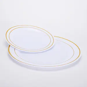 Recyclable Disposable Plastic Plate Wholesale High Quality Eco-Friendly Plastic Dinner Dish Simple Luxury Plastic Plate
