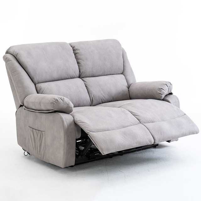 Modern Style Leisure Living Room Bedroom Tech Fabric Automatic Control with USB Charger Two Seater Lounge Reclining Chair Sofa