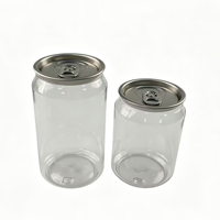 Bouteilles en plastique PET avec bouchon en aluminium de qualité alimentaire personnalisables, contenants vides pour l'emballage de soda, de jus, de bière et d'eau purifiée