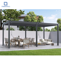 Gazebo pliable électrique motorisé avec système de drainage intégré, panneaux en polycarbonate en alliage d'aluminium, imperméable, installation facile