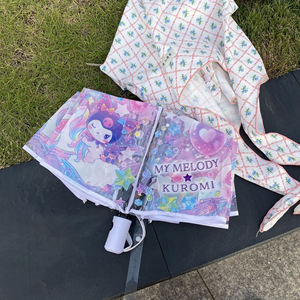 Paraguas plegable transparente <span class=keywords><strong>de</strong></span> dibujos animados Ins Melody <span class=keywords><strong>de</strong></span> moda barata automático para chicas estudiantes - Product Image 4