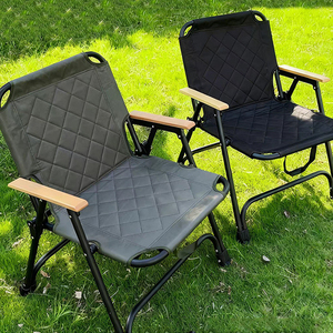 Chaise pliante d'extérieur Kermit avec coussin rembourré, portable pour camping, pique-nique, pêche, tabouret pliable en acier carbone, siège de relaxation - Product Image 1