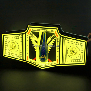 Porta Botellas de Vino Recargable con Forma de Cinturón de Campeonato LED, Exhibidor de Botellas de Licor Luminoso RGB - Product Image 2