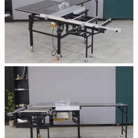 Scie à table coulissante de précision à rail large 1050x1000mm, avec tête de fraisage à bras libre pour menuisier, machine à chanter les chants multi-lames