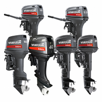 Offre Spéciale YAMASUN Moteur Hors-Bord 2.5HP à Arbre Long Refroidi par Eau, 2 Temps, Démarrage Manuel, Commande par Tiller