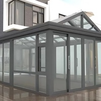 Invernadero Moderno Personalizado de Alta Calidad con Techo y Paredes de Vidrio Laminado Templado, Fácil de Instalar, Alta Luminosidad