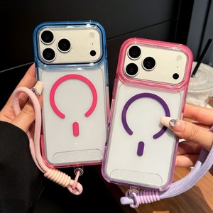 เคสโทรศัพท์แม่เหล็กใสไล่สีคุณภาพสูง พร้อมสายคล้อง สำหรับ iPhone 15 16 17 18 pro max ขายส่ง - Product Image 1