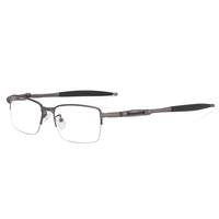 MK91283 Gafas de Metal Rectangulares Unisex con Media Montura, Anti Luz Azul, Diseño Moderno, Lentes Ópticas