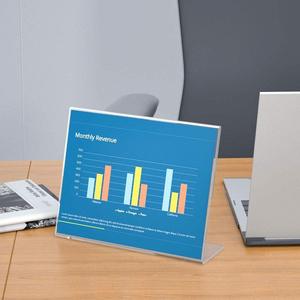 8.5*11 support acrylique transparent 36 pièces moderne Transparent <span class=keywords><strong>A4</strong></span> <span class=keywords><strong>paysage</strong></span> porte-carte signe papier support bureau amovible détachable - Product Image 2