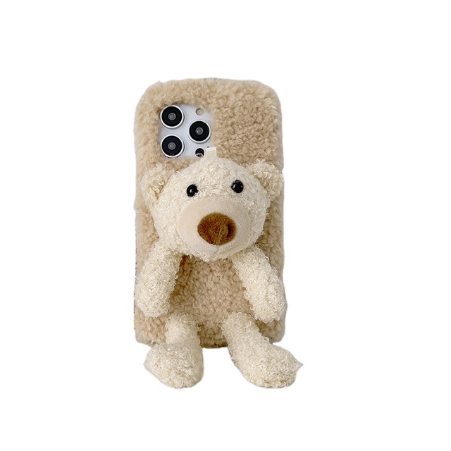 New Arrival Product for iPhone 14 Pro Max Little Plush Bear Phone case with Shockproof