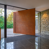 Portail de jardin pivotant en aluminium gravé CNC, porte d'entrée piétonne moderne pour extérieur avec serrure intelligente pour villa et projets résidentiels
