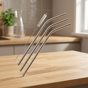 Stainless Steel <b>Drinking</b> <b>Straws</b> Set with Cleaning Brush Dishwasher Safe Polished Round Bendable Metal <b>Straws</b> <b>for</b> Beverage - Product Image 6