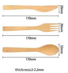 Penjualan terlaris 100% Biodegradable sekali pakai 170mm bambu sendok garpu Set-gaya mewah untuk pesta - Product Image 6