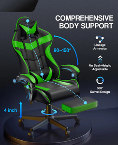 <span class=keywords><strong>Silla</strong></span> ergonómica para juegos de escorpión verde y negro de cuero PU, 1 pieza, Envío Gratis, <span class=keywords><strong>silla</strong></span> para juegos, Sillas <span class=keywords><strong>Gamer</strong></span> Pro para PC, portátil, <span class=keywords><strong>Gamer</strong></span> - Product Image 4