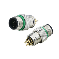 Connecteur M12 IP67 droit en métal à connexion par vis Fieldwire 2 3 4 5 6 7 8 9 10 11 12 13 14 15 16 17 broches mâle et femelle