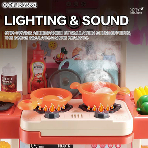 Enfants Simulation Vaisselle Famille Cuisson Eau Pulvérisation Grand Plastique Maison <span class=keywords><strong>Cuisine</strong></span> Jouet avec Accessoires <span class=keywords><strong>pour</strong></span> 11 <span class=keywords><strong>Ans</strong></span> Filles - Product Image 3