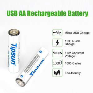 Batería Cilíndrica Recargable Tipsun de 600mWh y 1.5V, Pilas Recargables Tipo C con Carga USB - Product Image 4