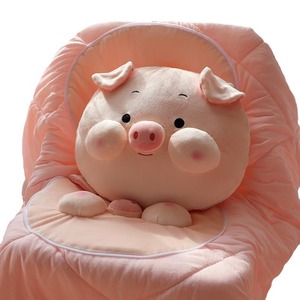 Pig Shaped Pillow Quilt Two In One Office Nap Car Blanket Soft Plush Cushion With Filling Synthetic Fiber - Product Image 5