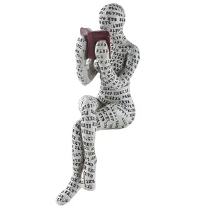 Pulp Woman Reading Book Decoration Meditation Style Home Resin Figurine Abstract Sculptural Figurine For Home Decor Modern