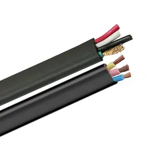 Cable eléctrico plano de goma de cubierta de Pvc Bvvb de alta tensión, Cable plano de 12, 3x1,5 de potencia, cobre, construcción Kingyear gratis