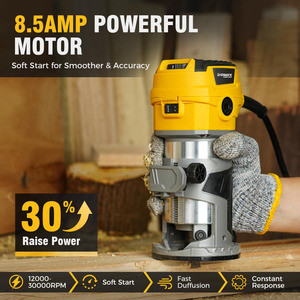 950w 2pcs tragbarer tragbarer Palmholz schneider <span class=keywords><strong>Router</strong></span> Kompakt fräser <span class=keywords><strong>Bits</strong></span> Mini Hand Holz fräser für die Holz bearbeitung - Product Image 6