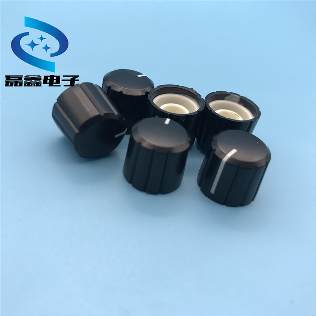 148 Potentiometer Knobs Black Body With White Wire 15x14mm Plastic Knob Cap For Electronic Devices