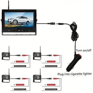 Sistema de Monitoreo de Punto Ciego para Vehículos con Visión Nocturna Infrarroja, Kit de Cámara de Reversa Inalámbrica Digital de 7 Pulgadas y 4 Canales para Camión YB-Wireless-M - Product Image 6