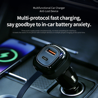Traceur anti-perte mini double système compatible avec Find My Android, Hub de localisation intégré, rechargeable en voiture, placement dans l'allume-cigare, garantie 1 an