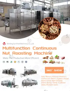 Ticari ayçiçeği tohumlar fındık kızartma makinesi üretim hattı gaz ısıtma fıstık arpa kavurma makinesi