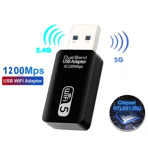 USB WiFi מתאם (להקה כפולה) עם חיצוני 1200mbps מתאם למחשב