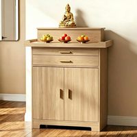 Niches bouddhistes pour usage domestique, petites niches bouddhistes, table d'autel de prière, autels bouddhistes en bois, tables d'offrandes murales