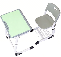 Ensemble de bureau et chaise d'école vert réglable avec rangement, table d'étude avec boîte à livres ventilée, mobilier de classe ergonomique pour enfants