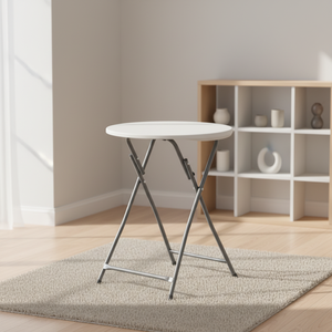 Mesa Redonda Personalizable para Decoración de Bodas Marroquíes, Mesa Plegable de Plástico Blanca para Eventos, Fiestas de Boda, Picnic al Aire Libre en el Parque - Product Image 1