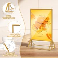 Support de signalisation et de présentoir de menu de table en acrylique transparent doré double face recyclable amovible 8,5x11