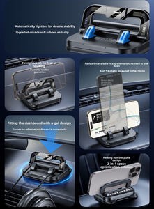 Support de téléphone <span class=keywords><strong>portable</strong></span> universel pour tableau de bord de voiture avec rotation à 360 degrés, avec carte de stationnement <span class=keywords><strong>temporaire</strong></span> pour voiture, plaque de numéro de téléphone - Product Image 5