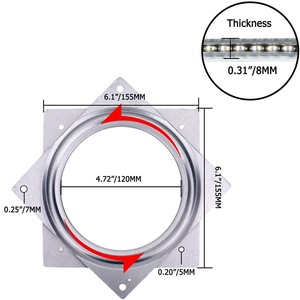 Plataforma Giratoria Cuadrada Hueca de 157 mm, Rotación de 360 Grados, Herraje de Acero al Carbono para Muebles, para Exhibidores - Product Image 4