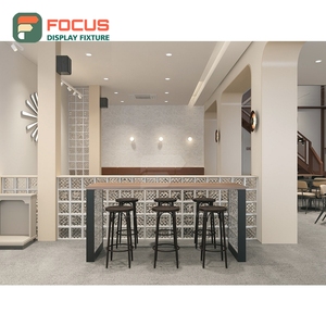 Freestanding Cafe Service Counter Glass Display Shelf Bakery Service Area Storefront Service Counter - Product Image 5