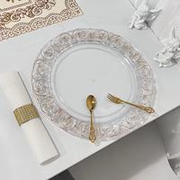Europese westerse vintage vergulde decoratieve plastic oplaadbare borden voor bruiloften en hotels