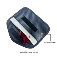 Étui Portefeuille Anti-Radiation Étanche pour Clé de Voiture et Téléphone, Blocage de Signal RFID, Personnalisable avec Logo, en Fibre de Carbone et PU Tendance