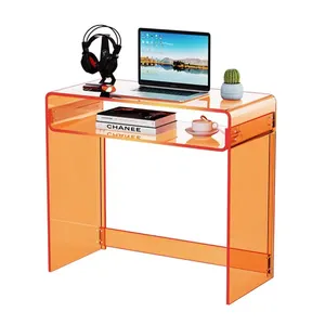 Meja kantor bening akrilik sederhana Modern, ukuran kustom Lucite kantor Tempat Tidur samping meja