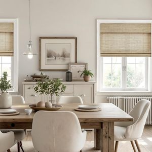 Persianas Romanas de Yute con Resorte, Diseño Nuevo, Filtrado de Luz Natural, Estilo Veneciano, para Interiores y Exteriores, Manuales, sin Cable, para Ventanas - Product Image 3