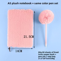 Ensemble de carnets en peluche A5 avec stylo, papeterie, cadeau transfrontalier et prix, carnet de notes moelleux