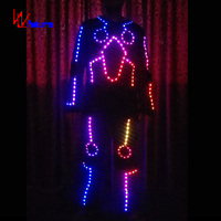 Traje de Baile Robótico LED, Traje Mecánico de Líneas Neón para DJ, Actuaciones en Escenarios, Fiestas, Clubes, Festivales, Bares, Cantantes y Bailarines