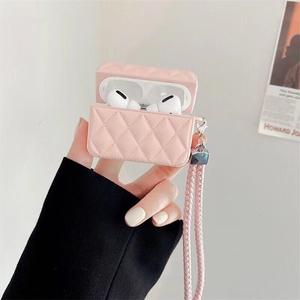 Funda protectora para auriculares de cuero con rejilla en forma de diamante para <span class=keywords><strong>AirPods</strong></span> 4th Generation Pro 2 - Product Image 1